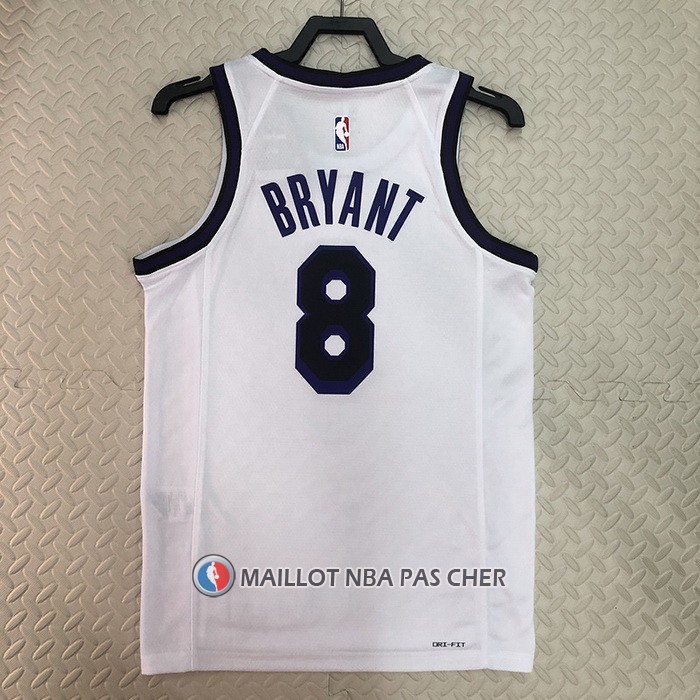 Maillot Los Angeles Lakers Kobe Bryant NO 8 Ville 2022-23 Blanc
